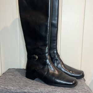 Etienne Aigner Klark Black REAL Leather Boots size 9